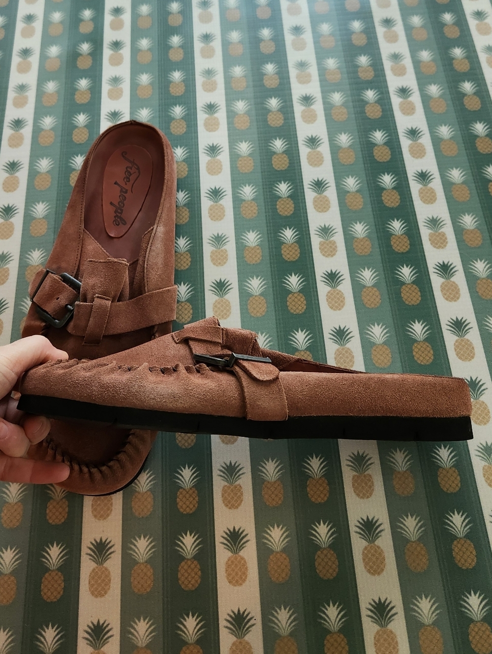 Free People After Rising Mule in Sunset Sand Suede - Picture 4 of 7